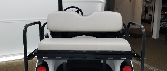 Flip Seat on a Custom Golf Cart @ Boulevard Carts - ADDING A REAR SEAT TO A GOLF CART