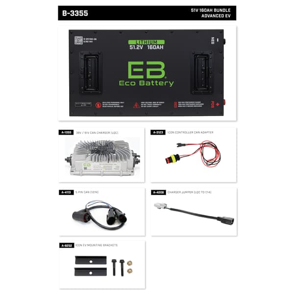 Advanced EV1 Eco Lithium 51.2V 160Ah Battery Bundle