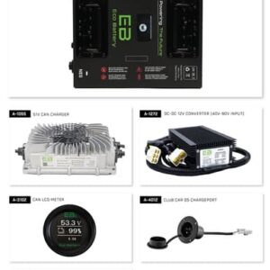 Club Car DS Eco Lithium 51v 105Ah Battery Bundle - Thru Hole