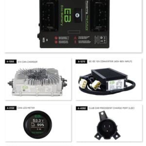 Club Car Precedent/Onward/Tempo 2004+ Eco Lithium 51v 105Ah Battery Bundle - Thru Hole