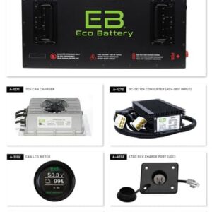 EZGO Freedom RXV with Metal Battery Tray Eco Lithium 70v 105Ah Battery Bundle