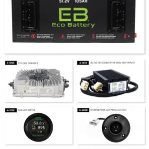 Yamaha G19/G22 Eco Lithium 51v 105Ah Battery Bundle - Skinny