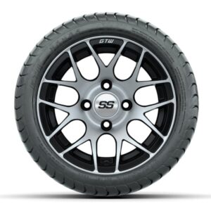 12” GTW Pursuit Black/Machined Wheels with Mamba Street Tires – Set of 4