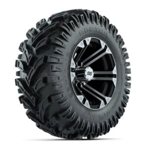 12” GTW Specter Black and Machined Wheels with 23” Raptor Mud Tires – Set of 4