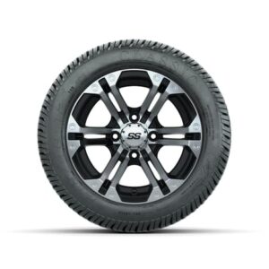 12” GTW Specter Black and Machined Wheels with Excel Lo-Pro Street Tires – Set of 4