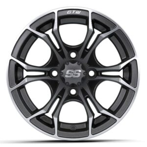 12″ GTW® Spyder Matte Gray Wheel with Machined Accents