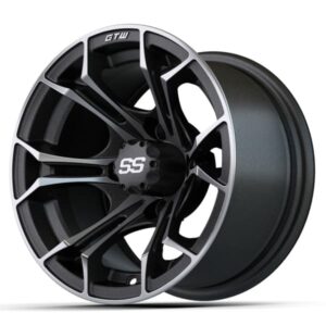 12″ GTW® Spyder Matte Gray Wheel with Machined Accents