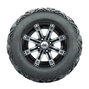 12” GTW Tempest Black and Machined Wheels with 23” Barrage Mud Tires – Set of 4