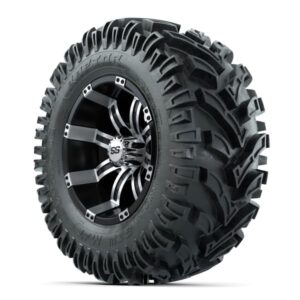 12” GTW Tempest Black and Machined Wheels with 23" Raptor Mud Tires – Set of 4