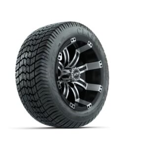 12” GTW Tempest Black and Machined Wheels with Excel Lo-Profile Street Tires – Set of 4