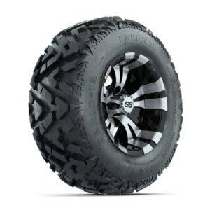 12” GTW Vampire Black and Machined Wheels with 23” Barrage Mud Tires – Set of 4