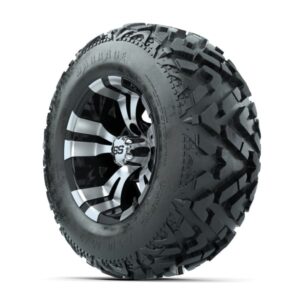 12” GTW Vampire Black and Machined Wheels with 23” Barrage Mud Tires – Set of 4