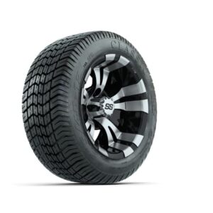12” GTW Vampire Black and Machined Wheels with Excel Lo-Pro Street Tires – Set of 4