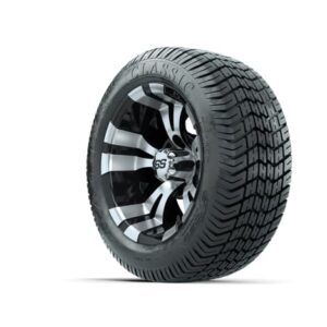 12” GTW Vampire Black and Machined Wheels with Excel Lo-Pro Street Tires – Set of 4