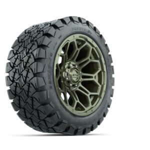 14” GTW Bravo Matte Recon Green Wheels with 22” Timberwolf Mud Tires – Set of 4
