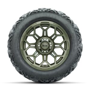 14” GTW Bravo Matte Recon Green Wheels with 23” Barrage Mud Tires – Set of 4