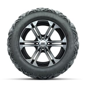 14” GTW Specter Black and Machined Wheels with 23” Barrage Mud Tires – Set of 4
