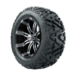 14” GTW Tempest Black and Machined Wheels with 23” Barrage Mud Tires – Set of 4
