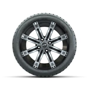 14” GTW Tempest Black and Machined Wheels with GTW Mamba Street Tires – Set of 4