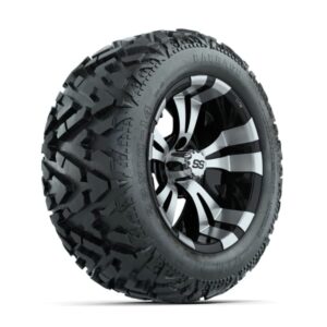14” GTW Vampire Black and Machined Wheels with 23” Barrage Mud Tires – Set of 4
