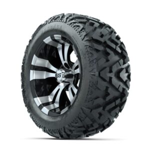 14” GTW Vampire Black and Machined Wheels with 23” Barrage Mud Tires – Set of 4