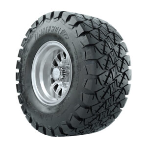 GTW Medusa Machined/Silver 10 in Wheels with 22 in Timberwolf Mud Tires - Set of 4