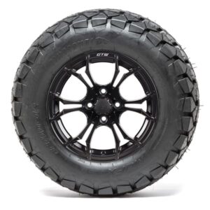 GTW Spyder Black and Machined Wheels with 22in Timberwolf Mud Tires - 12 Inch