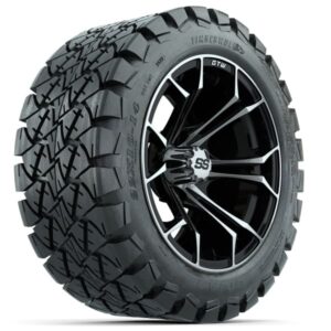 GTW Spyder Machined/Black 14 in Wheels with 22x10-14 GTW Timberwolf All-Terrain Tires – Full Set