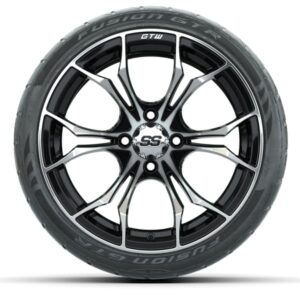 GTW Spyder Machined/Black 15 in Wheels with 215/40-R15 Fusion GTR Street Tires – Full Set