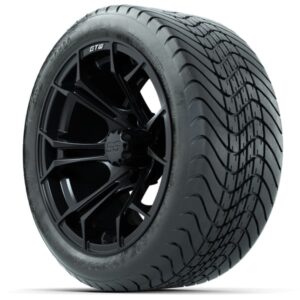 GTW Spyder Matte Black 14 in Wheels with 225/30-14 Mamba Street Tires – Full Set