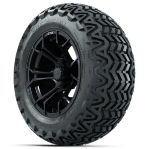 GTW Spyder Matte Black 14 in Wheels with 23x10-14 GTW Predator All-Terrain Tires – Full Set