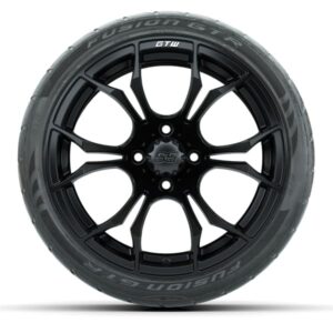GTW Spyder Matte Black 15 in Wheels with 215/40-R15 Fusion GTR Street Tires – Full Set