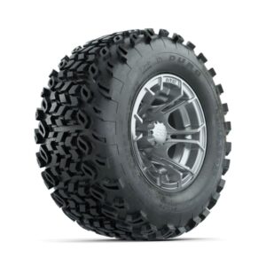 GTW Spyder Silver Brush 10 in Wheels with 20×10-10 Duro Desert All Terrain Tires – Full Set