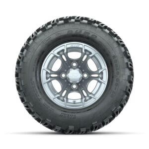 GTW Spyder Silver Brush 10 in Wheels with 20×10-10 Duro Desert All Terrain Tires – Full Set