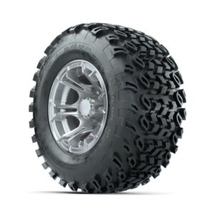 GTW Spyder Silver Brush 10 in Wheels with 20×10-10 Duro Desert All Terrain Tires – Full Set