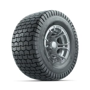 GTW Spyder Silver Brush 10 in Wheels with 20×10-10 Duro Soft Street Tires – Full Set