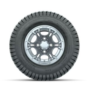 GTW Spyder Silver Brush 10 in Wheels with 20×10-10 Duro Soft Street Tires – Full Set