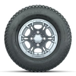 GTW Spyder Silver Brush 10 in Wheels with 20×10-10 Terra Pro S-Tread Traction Tires – Full Set