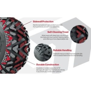 GTW Spyder Silver Brush 10 in Wheels with 22×10-10 Barrage Mud Tires – Full Set