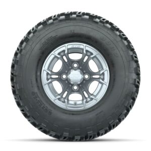 GTW Spyder Silver Brush 10 in Wheels with 22×11-10 Duro Desert All Terrain Tires – Full Set
