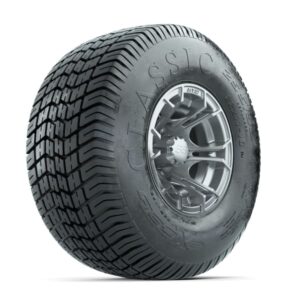 GTW Spyder Silver Brush 10 in Wheels with 22×11-10 Excel Classic Street Tires – Full Set