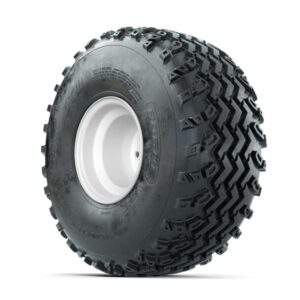 GTW Steel White 2:5 Offset 8 in Wheels with 22×11.00-8 Rogue All Terrain Tires – Full Set