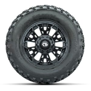 GTW Stellar Black 12 in Wheels with 23×10.00-12 Rogue All Terrain Tires – Full Set