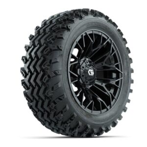 GTW Stellar Black 14 in Wheels with 23×10.00-14 Rogue All Terrain Tires – Full Set