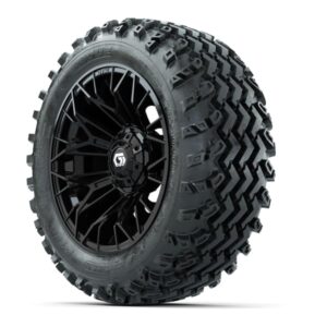 GTW Stellar Black 14 in Wheels with 23×10.00-14 Rogue All Terrain Tires – Full Set