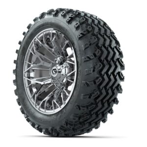 GTW Stellar Chrome 14 in Wheels with 23×10.00-14 Rogue All Terrain Tires – Full Set