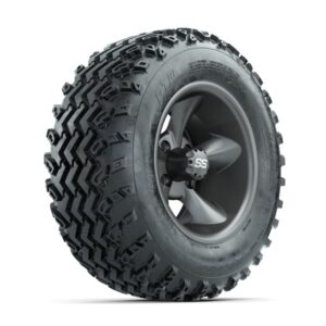 GTW Stellar Machined/Black 12 in Wheels with 23×10.00-12 Rogue All Terrain Tires – Full Set