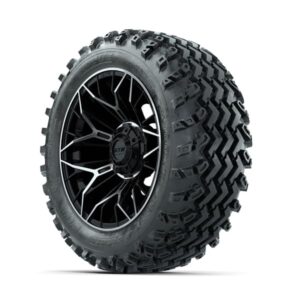 GTW Stellar Machined/Black 14 in Wheels with 23×10.00-14 Rogue All Terrain Tires – Full Set