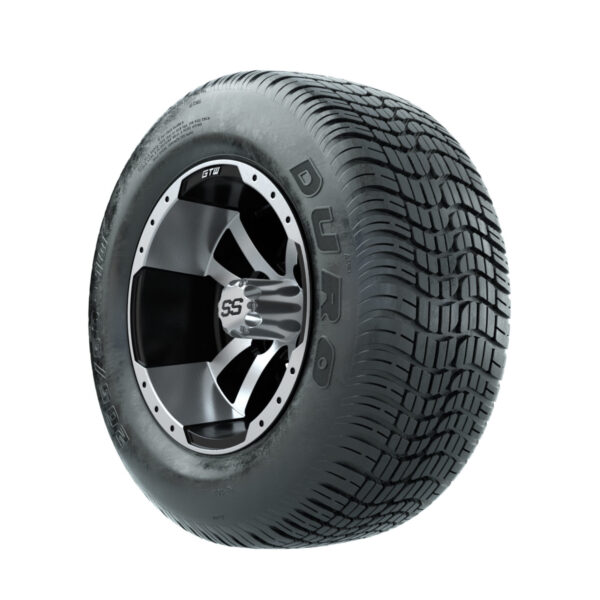 GTW Storm Trooper Machined/Black 10 in Wheels with 205/50-10 Duro Lo-Pro Street Tires - Set of 4