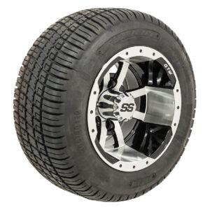 GTW Storm Trooper Machined/Black 10 in Wheels with 205/50-10 Fusion Street Tires - Set of 4